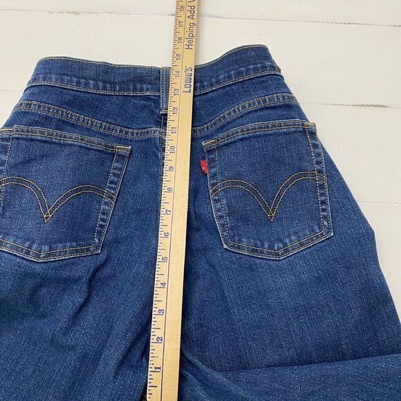 Levi 505 Straight Leg Women's  Mid Rise Stretch Denim Blue Jeans No Size Tag - Picture 12 of 15